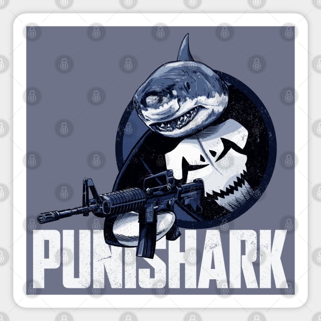 Punishark - Gray Magnet by ThirteenthFloor